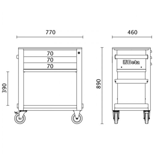 Beta RSC51 CARRELLO DI SERVIZIO CON 3 CASSETTI - immagine 3