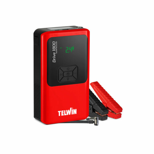 Telwin DRIVE 1800 KOMPRESSOR AVVIATORE STARTER COMPATTO MULTIFUNZIONALE LITIO 12V 1800A